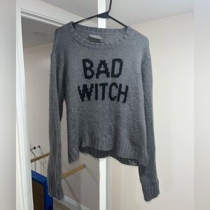 Wooden Ships BAD WITCH Chunky Gray Sweater